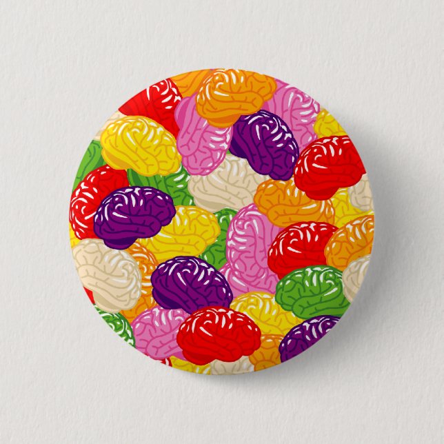 Badge Rond 5 Cm Cerveaux de gelée (Devant)