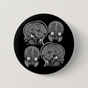 BADGE ROND 5 CM CERVEAUX ! (IRM)