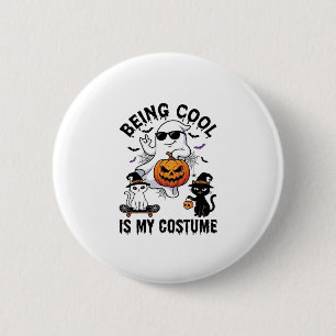 Badge Rond 5 Cm C'est Cool C'est Costume Halloween Fantôme Citroui