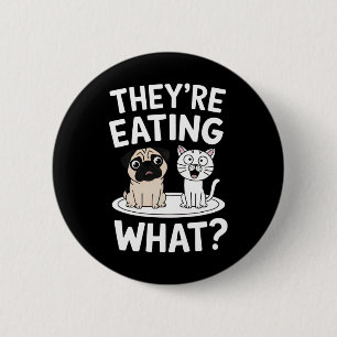 Badge Rond 5 Cm C'est drôle qu'ils mangent les animaux Humoristiqu