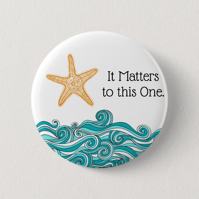 Badge Rond 5 Cm C'est important pour cette espèce de poisson-Starf (Devant)