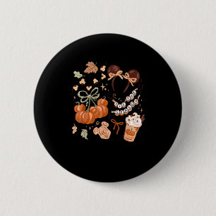 Badge Rond 5 Cm C'Est La Saison Citrouille, La Récolte D'Automne A