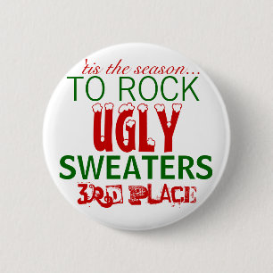 Badge Rond 5 Cm C'est la saison pour rocher des pulls moches