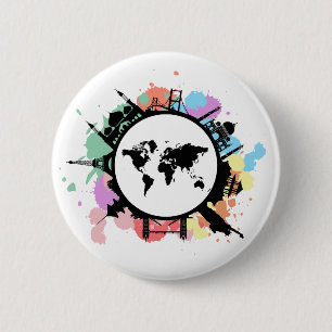 Badge Rond 5 Cm C'est le temps de déplacement