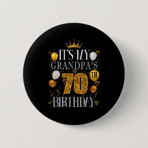 Badge Rond 5 Cm C'est les 70 ans de mon grand-père Joyeux Annivers