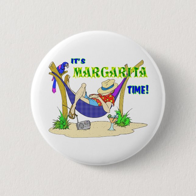 Badge Rond 5 Cm C'est l'heure de MARGARITA (Devant)