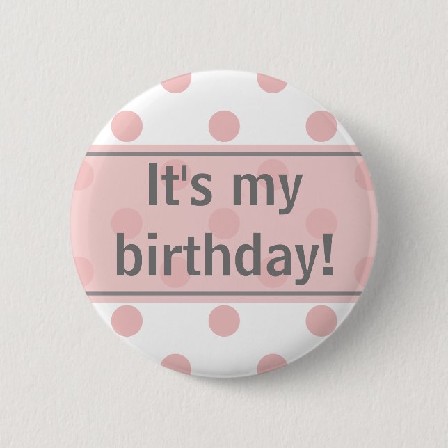 Badge Rond 5 Cm C'est ma fille Pois d'anniversaire (Devant)