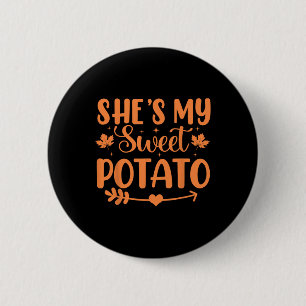 Badge Rond 5 Cm C'est ma pomme de terre sucrée d'automne Thanksgiv