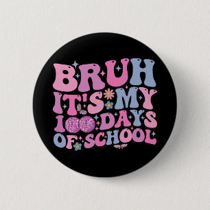 Badge Rond 5 Cm C'est mes 100 jours d'école Papillon Disco