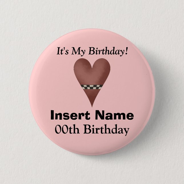 Badge Rond 5 Cm C'est mon bouton d'anniversaire (Devant)