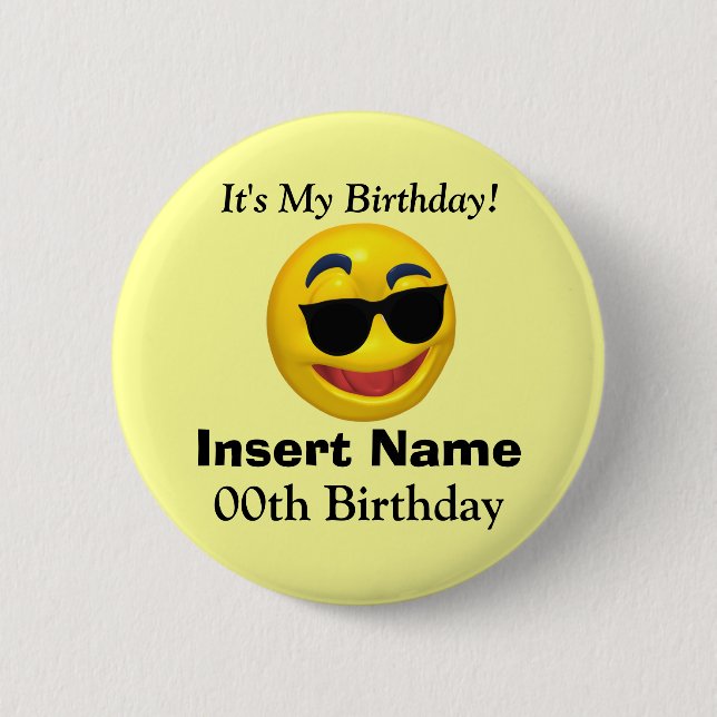 Badge Rond 5 Cm C'est mon bouton d'anniversaire (Devant)