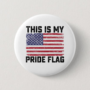 Badge Rond 5 Cm C'Est Mon Drapeau De Fierté USA