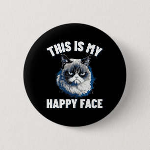 Badge Rond 5 Cm C'Est Mon Visage Heureux - Chat Drôle Avec Le Visa