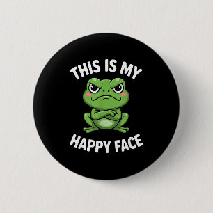 Badge Rond 5 Cm C'est Mon Visage Heureux Drôle de Grenouille Colèr