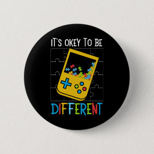 Badge Rond 5 Cm C'est OK d'être un contrôleur de jeu vidéo différe