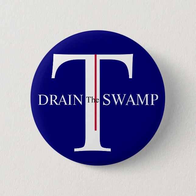 Badge Rond 5 Cm C'est pour Trump d'épuiser le marais (Devant)