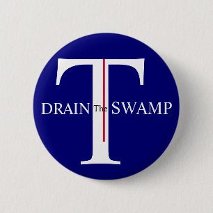 Badge Rond 5 Cm C'est pour Trump d'épuiser le marais
