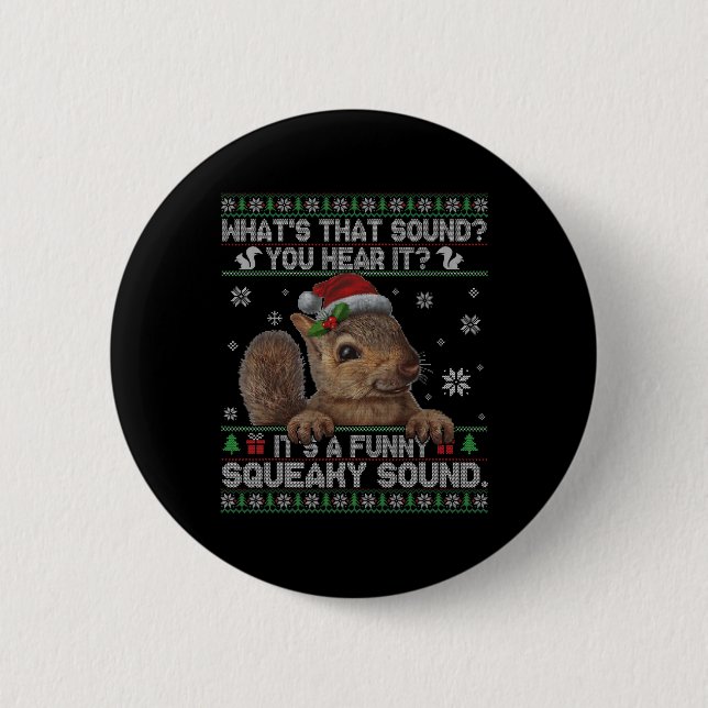 Badge Rond 5 Cm C'est un Écureuil de Noël amusant (Devant)