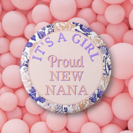 Badge Rond 5 Cm C'est une fille ! Bouton Nana Fière