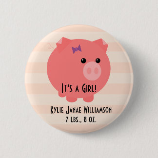 Badge Rond 5 Cm C'est une fille ! Pin
