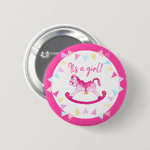 Badge Rond 5 Cm C'est une fille que le genre de baby shower