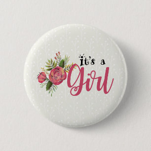 Badge Rond 5 Cm C'est une fille que le genre indiquent des armes