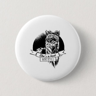 Badge Rond 5 Cm C'est une mauvaise maman alpaga