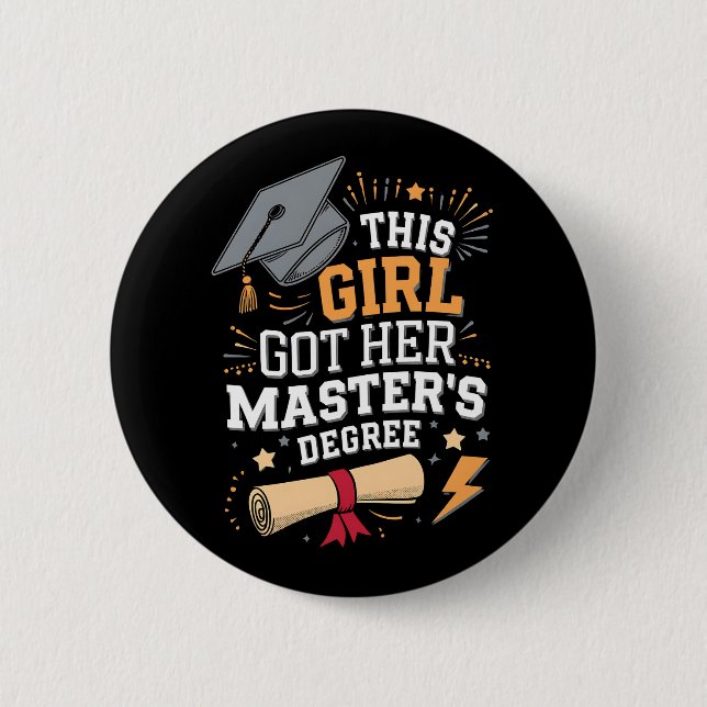 Badge Rond 5 Cm Cette fille a obtenu sa maîtrise (Devant)