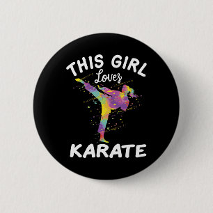 Badge Rond 5 Cm Cette fille adore le karaté