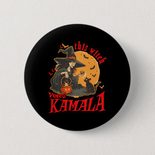 Badge Rond 5 Cm Cette Sorcière Vote Kamala Witchy Halloween fémini