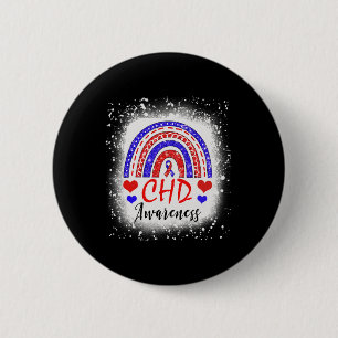 Badge Rond 5 Cm Ch Bleu Congénitale Déficience cardiaque Lun