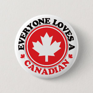 Badge Rond 5 Cm Chacun aime un Canadien !