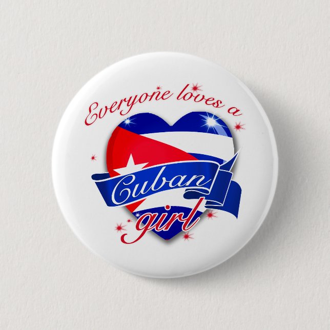 Badge Rond 5 Cm Chacun aime une fille cubaine (Devant)