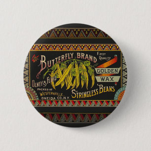 Badge Rond 5 Cm Chaîne Étiquette de haricot Vegetable Pays