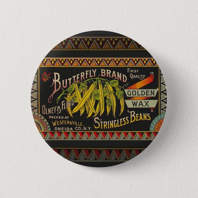 Badge Rond 5 Cm Chaîne Étiquette de haricot Vegetable Pays (Devant)