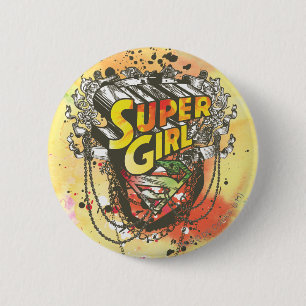 Badge Rond 5 Cm Chaînes de Supergirl