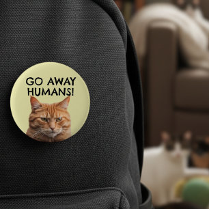 Badge Rond 5 Cm Chaleureux avec le chat, pas d'Humains