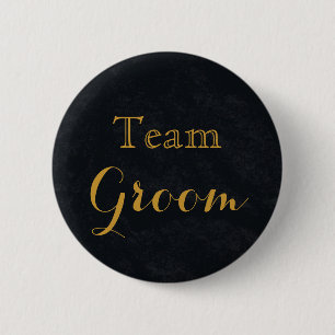 Badge Rond 5 Cm Chalkboard Blackboard Gold Mariage Team Groom