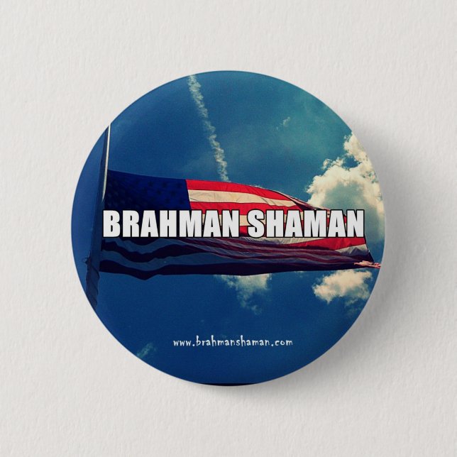 BADGE ROND 5 CM CHAMAN DE BRAHMAN - BOUTON DE DRAPEAU (Devant)