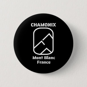 Badge Rond 5 Cm Chamonix mont blanc france ski snowboard 