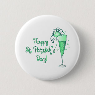 Badge Rond 5 Cm Champagne verte