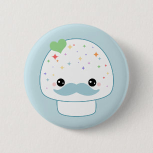 Badge Rond 5 Cm Champignon de moustache