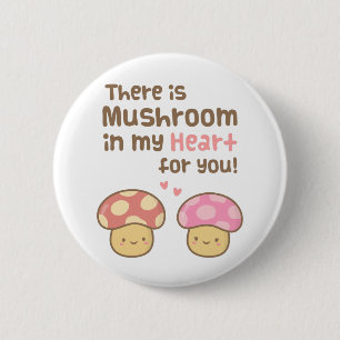 Badge Rond 5 Cm Champignon mignon à mon coeur pour vous amour doux
