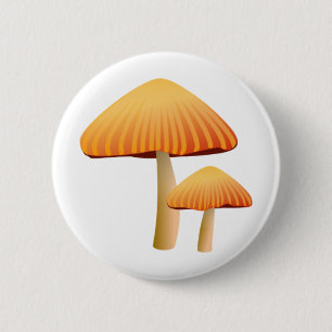 Badge Rond 5 Cm Champignons oranges