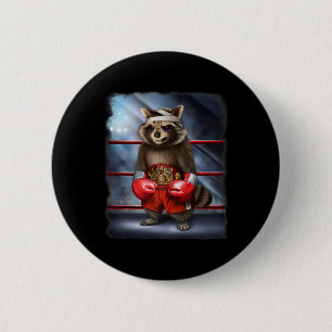 Badge Rond 5 Cm Champion de boxe Raccoon Fighter