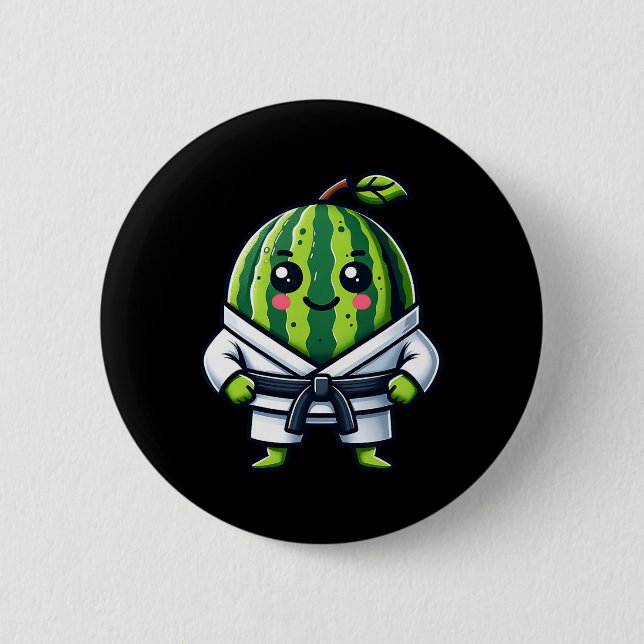 Badge Rond 5 Cm Champion de la pastèque de Karate (Devant)