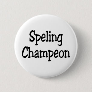 Badge Rond 5 Cm champion d'orthographe