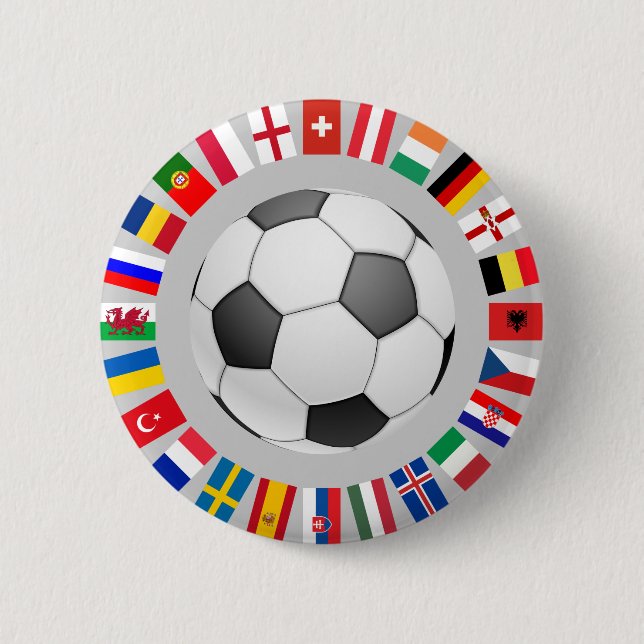 Badge Rond 5 Cm Championnat d'Europe de football 2016 (Devant)