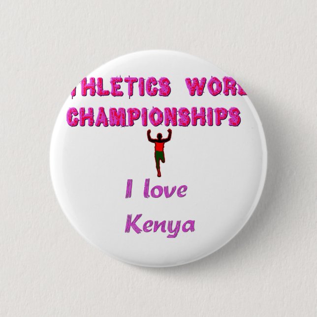 Badge Rond 5 Cm Champions du monde du sport du Kenya (Devant)