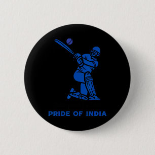 Badge Rond 5 Cm Champions en bleu fierté de l'Inde Équipe de crick